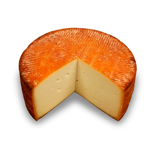 Rueda de queso naranja abierta